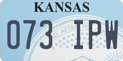 KS license plate 073IPW