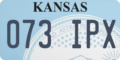 KS license plate 073IPX