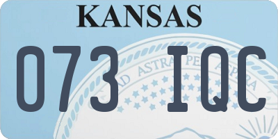 KS license plate 073IQC