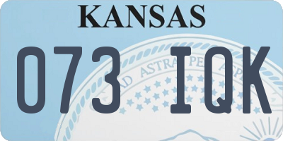 KS license plate 073IQK