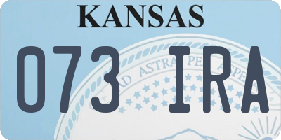 KS license plate 073IRA