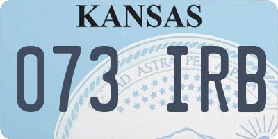 KS license plate 073IRB