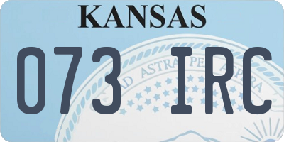 KS license plate 073IRC