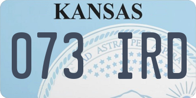 KS license plate 073IRD