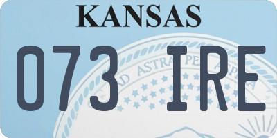 KS license plate 073IRE