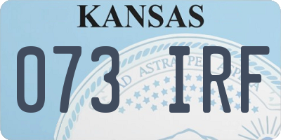 KS license plate 073IRF