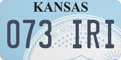 KS license plate 073IRI