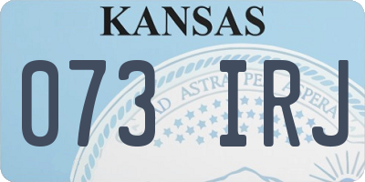 KS license plate 073IRJ