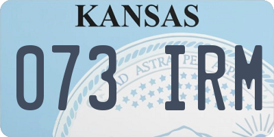 KS license plate 073IRM