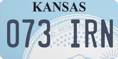 KS license plate 073IRN