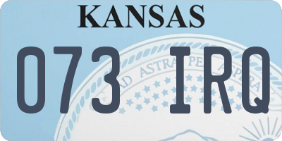 KS license plate 073IRQ