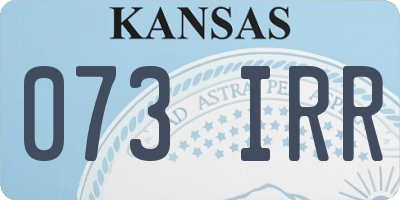 KS license plate 073IRR