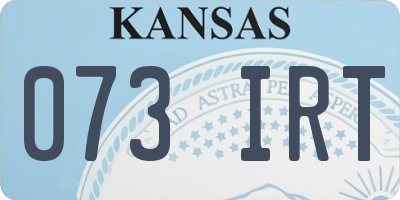 KS license plate 073IRT
