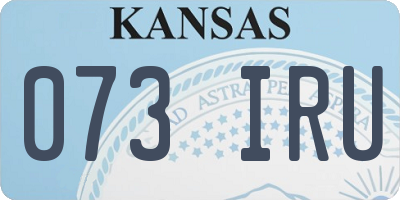 KS license plate 073IRU
