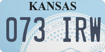 KS license plate 073IRW