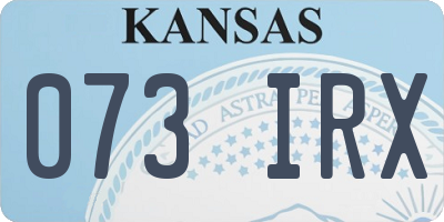 KS license plate 073IRX