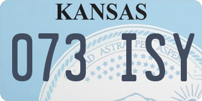 KS license plate 073ISY