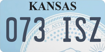 KS license plate 073ISZ
