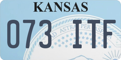 KS license plate 073ITF