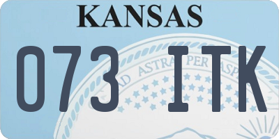 KS license plate 073ITK