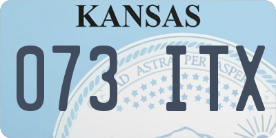 KS license plate 073ITX