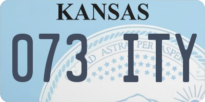 KS license plate 073ITY