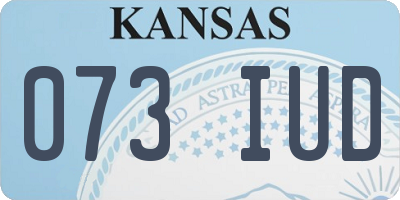 KS license plate 073IUD