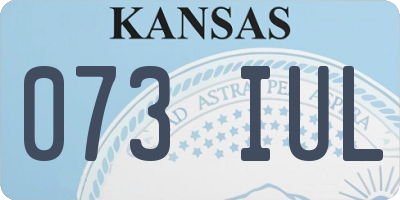 KS license plate 073IUL