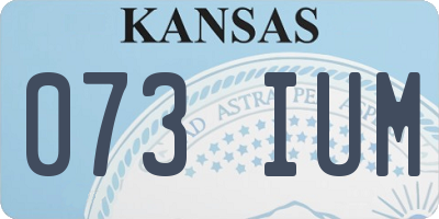 KS license plate 073IUM