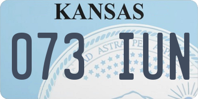 KS license plate 073IUN