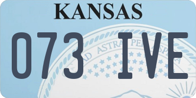 KS license plate 073IVE