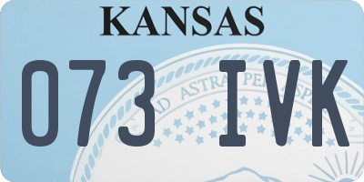 KS license plate 073IVK