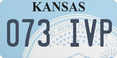 KS license plate 073IVP