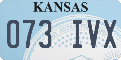 KS license plate 073IVX