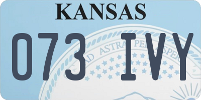 KS license plate 073IVY