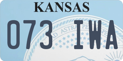KS license plate 073IWA