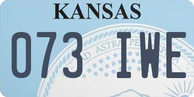 KS license plate 073IWE
