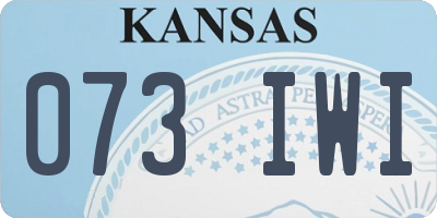 KS license plate 073IWI