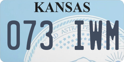 KS license plate 073IWM