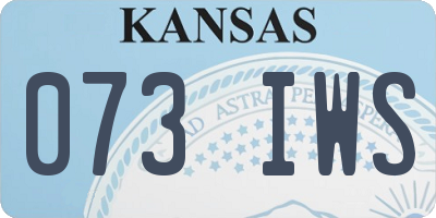 KS license plate 073IWS