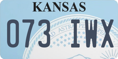 KS license plate 073IWX