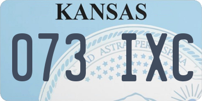 KS license plate 073IXC
