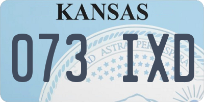 KS license plate 073IXD