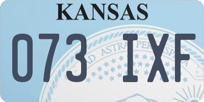 KS license plate 073IXF