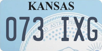 KS license plate 073IXG