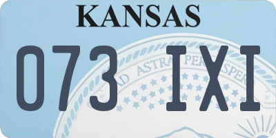 KS license plate 073IXI