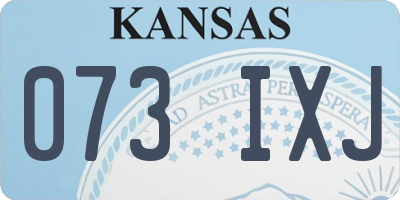 KS license plate 073IXJ