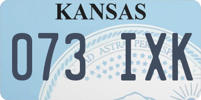 KS license plate 073IXK