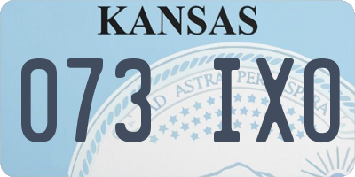 KS license plate 073IXO