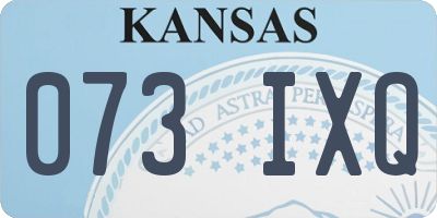 KS license plate 073IXQ